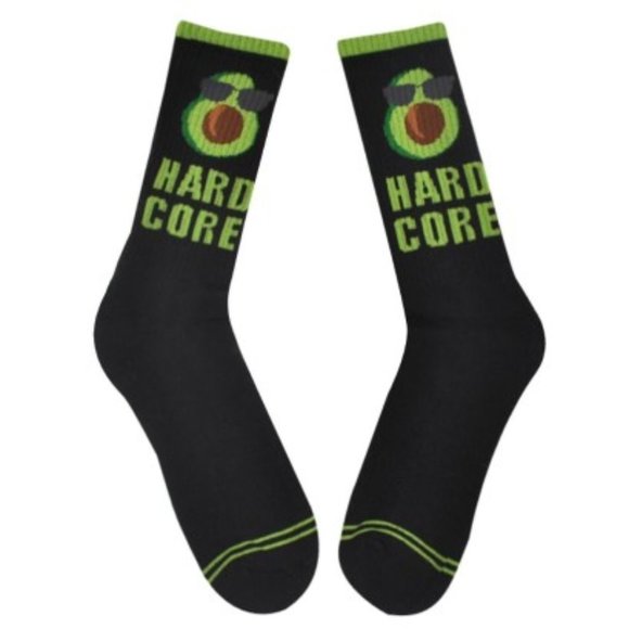 Men's Hard Core Avocado Novelty Crew‎ Sock - Picture 2 of 2
